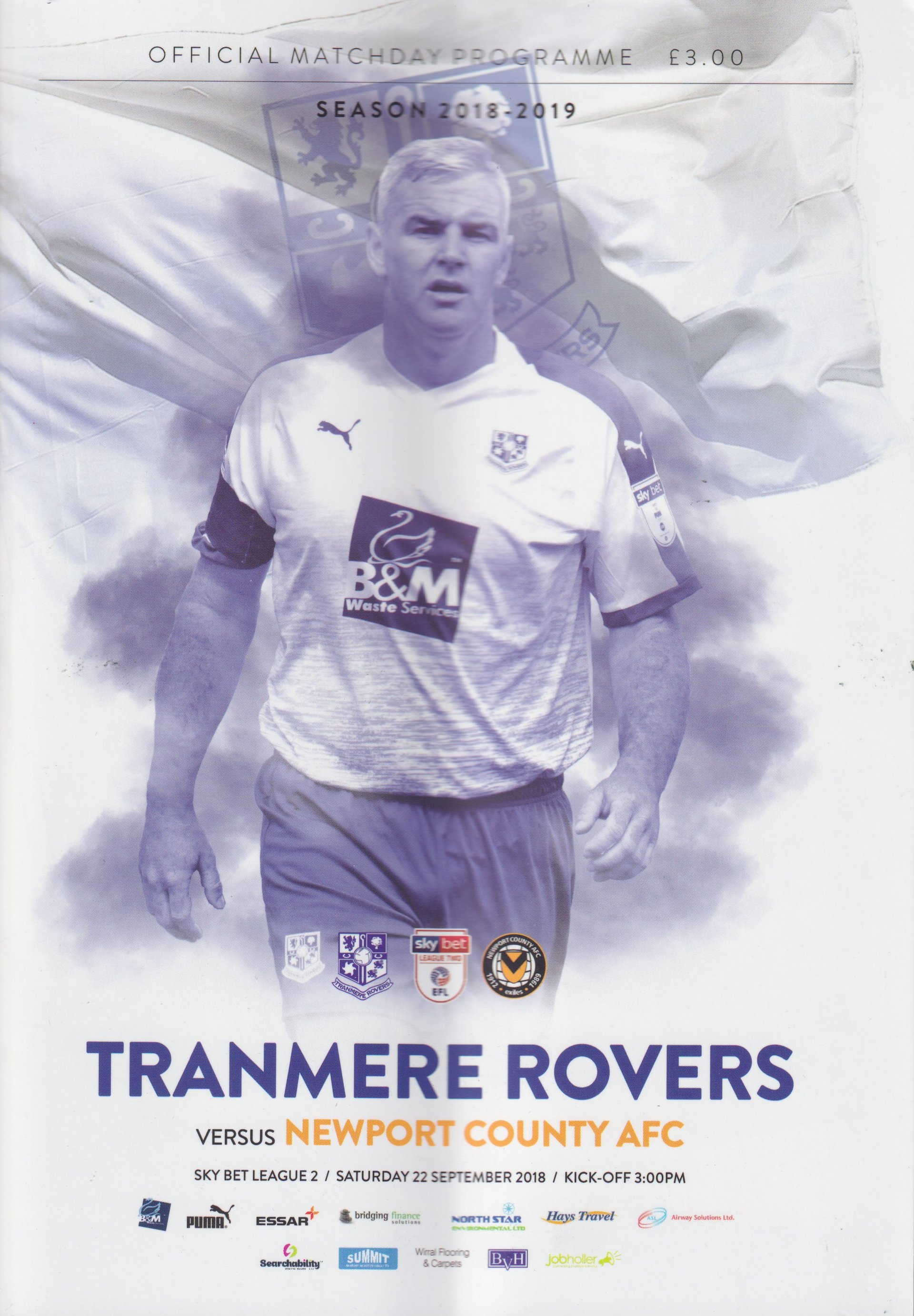 Tranmere Rovers v Newport County match programme
